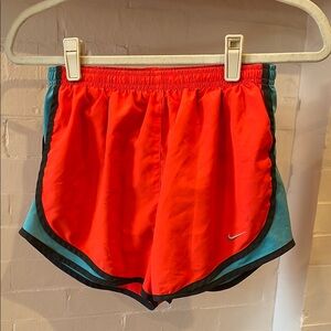 Nike Coral/Orange and Light Blue Running Shorts